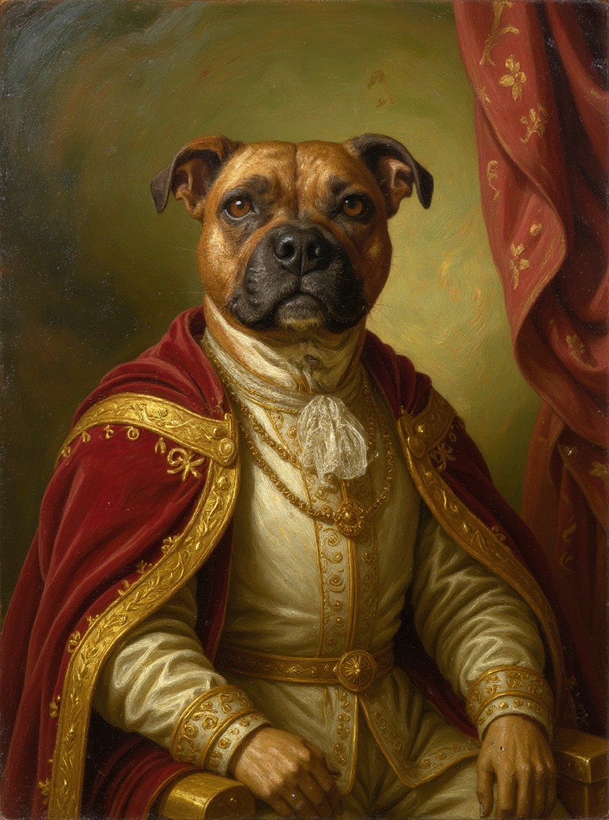 Exemple de portrait d'animal en style Royal