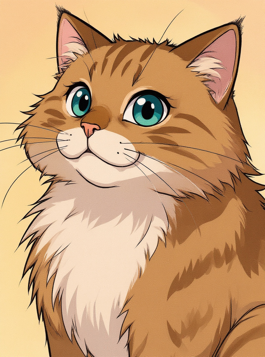Exemple de portrait d'animal en style Manga